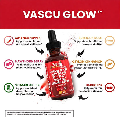 Cayenne Pepper Supplement Liquid Drops + Hawthorn Berry, Vitamin D3 K2 Organic Beet Root Powder, Ceylon Cinnamon, Turmeric Curcumin, Panax Ginseng